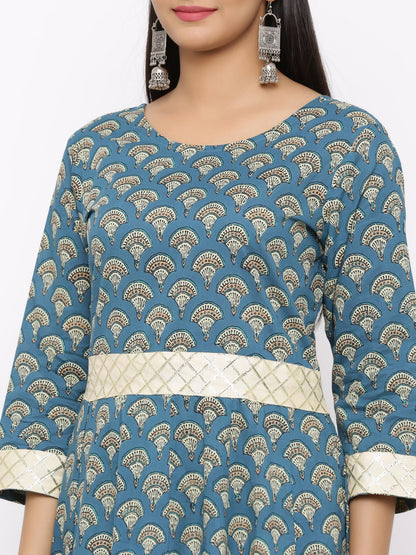 Women's Cotton Printed Anarkali Kurta