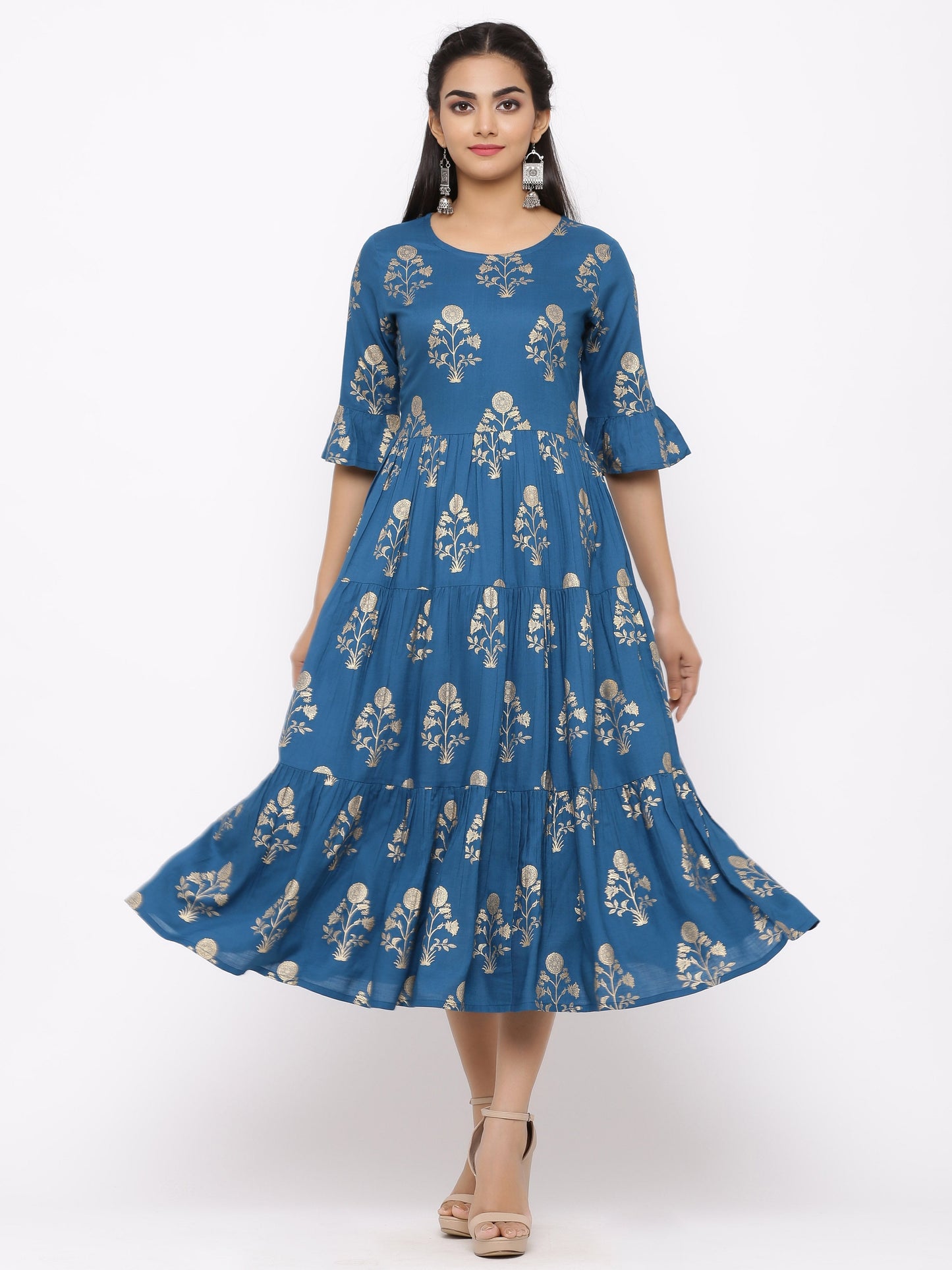 Women's Cotton Printed Anarkali Kurta