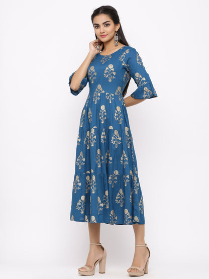 Women's Cotton Printed Anarkali Kurta