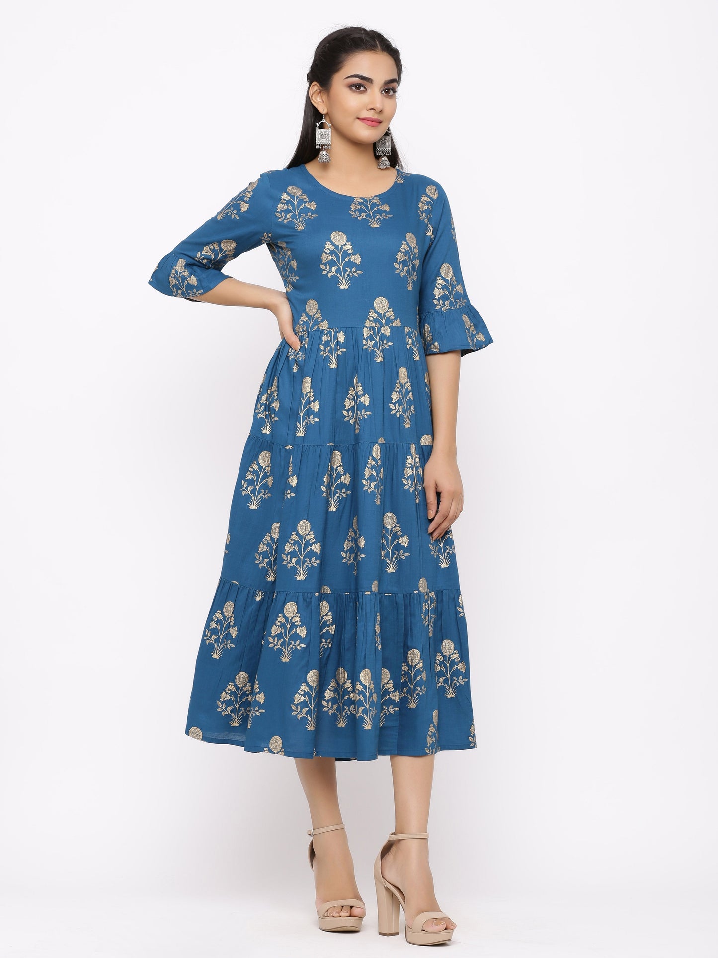 Women's Cotton Printed Anarkali Kurta