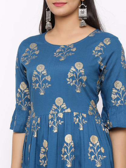 Women's Cotton Printed Anarkali Kurta