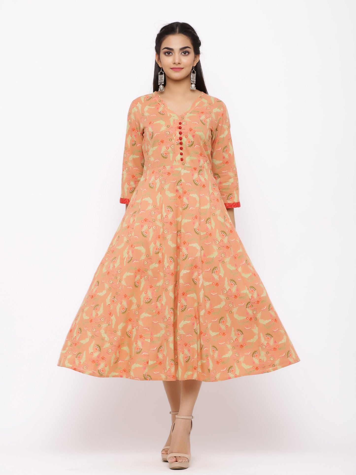 Women's Cotton Printed Tired Kurta