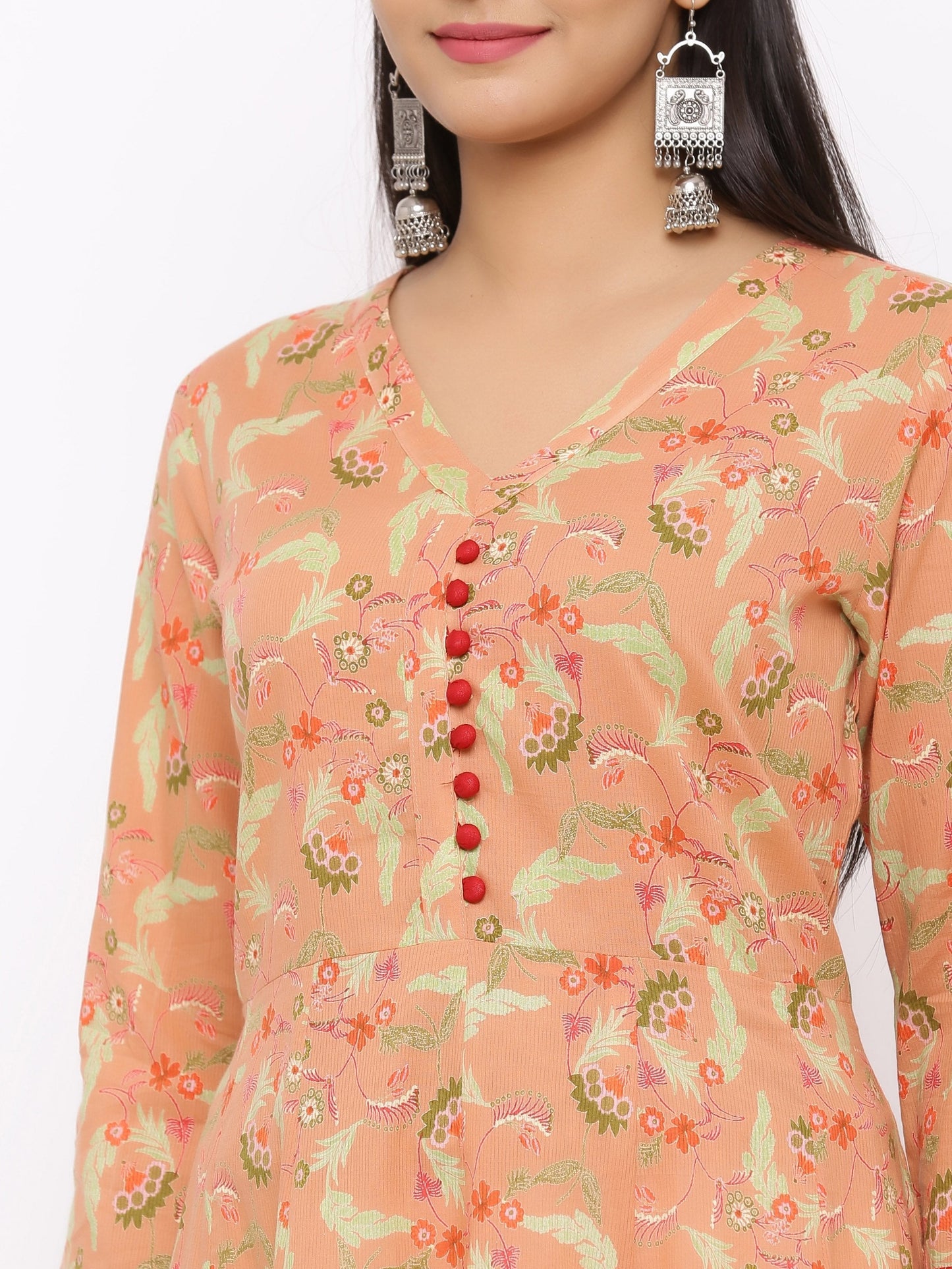 Women's Cotton Printed Tired Kurta