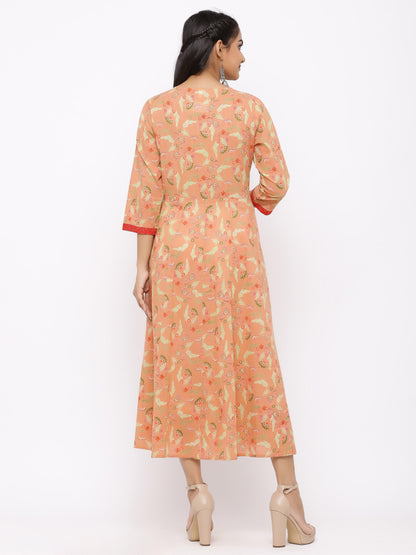 Women's Cotton Printed Tired Kurta