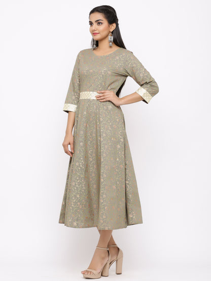 Women's Cotton Printed Anarkali Kurta