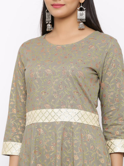 Women's Cotton Printed Anarkali Kurta