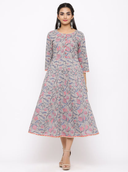 Women's Cotton Printed A-line Kurta
