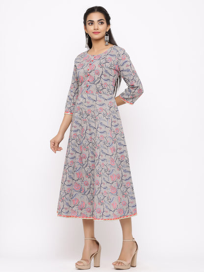 Women's Cotton Printed A-line Kurta
