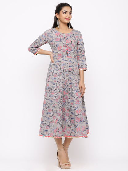Women's Cotton Printed A-line Kurta