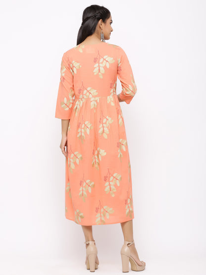 Women's Cotton Floral Printed Anarkali Kurta
