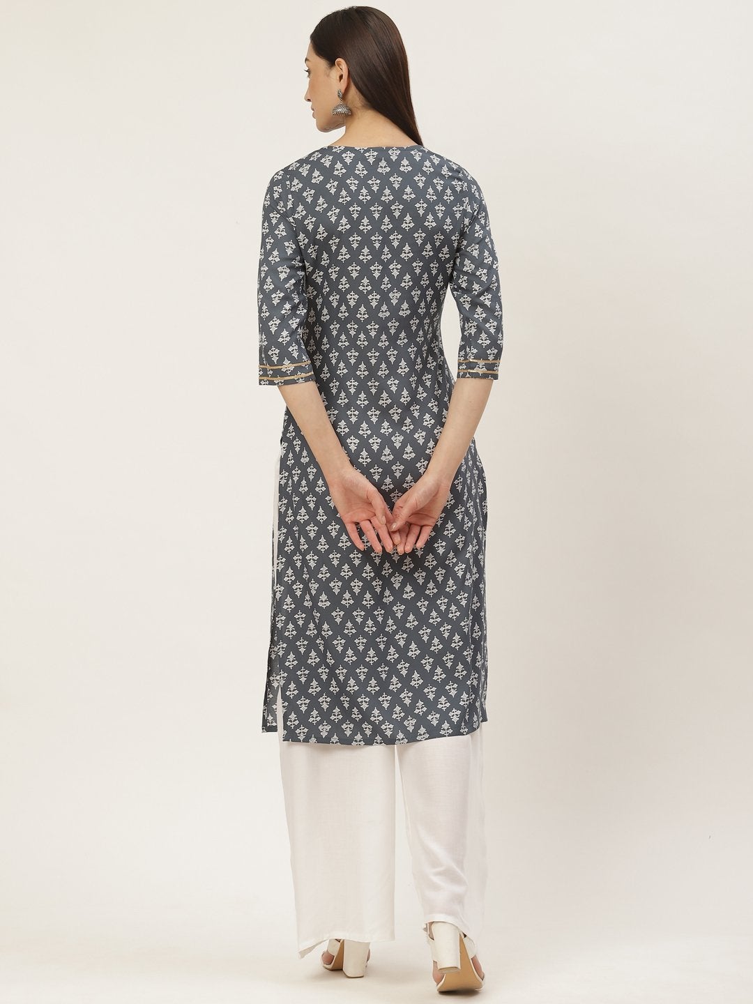 Women's Rayon Printed with Embroidered Straight Kurta