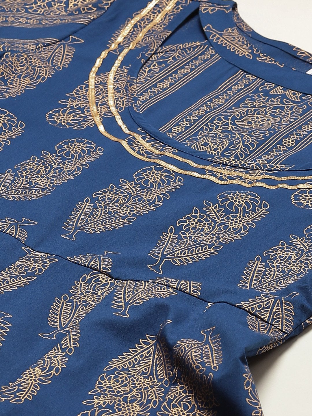 Women's Cotton Printed & Gota Work Anarkali Kurta