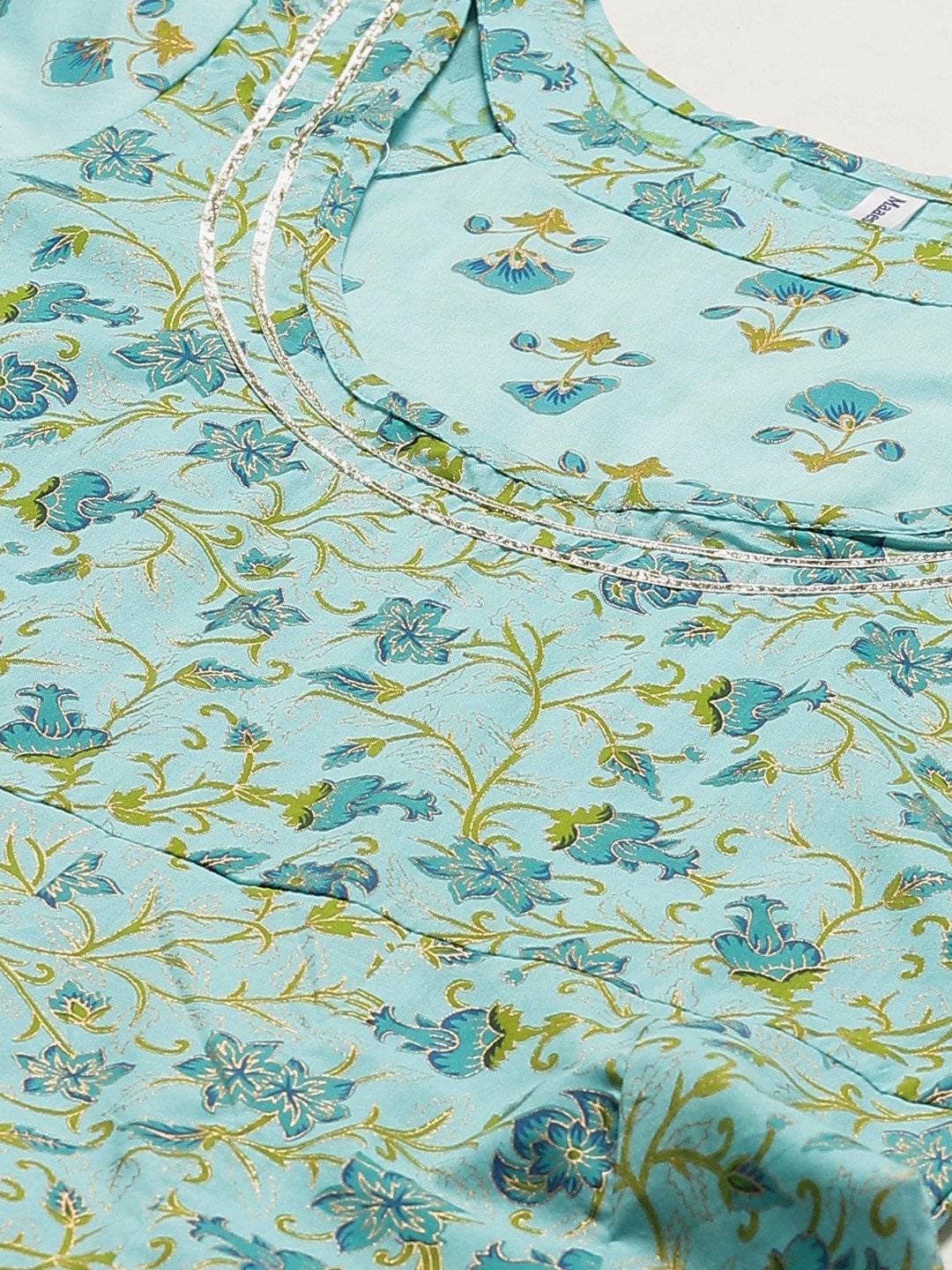 Women's Cotton Printed & Gota Work Anarkali Kurta