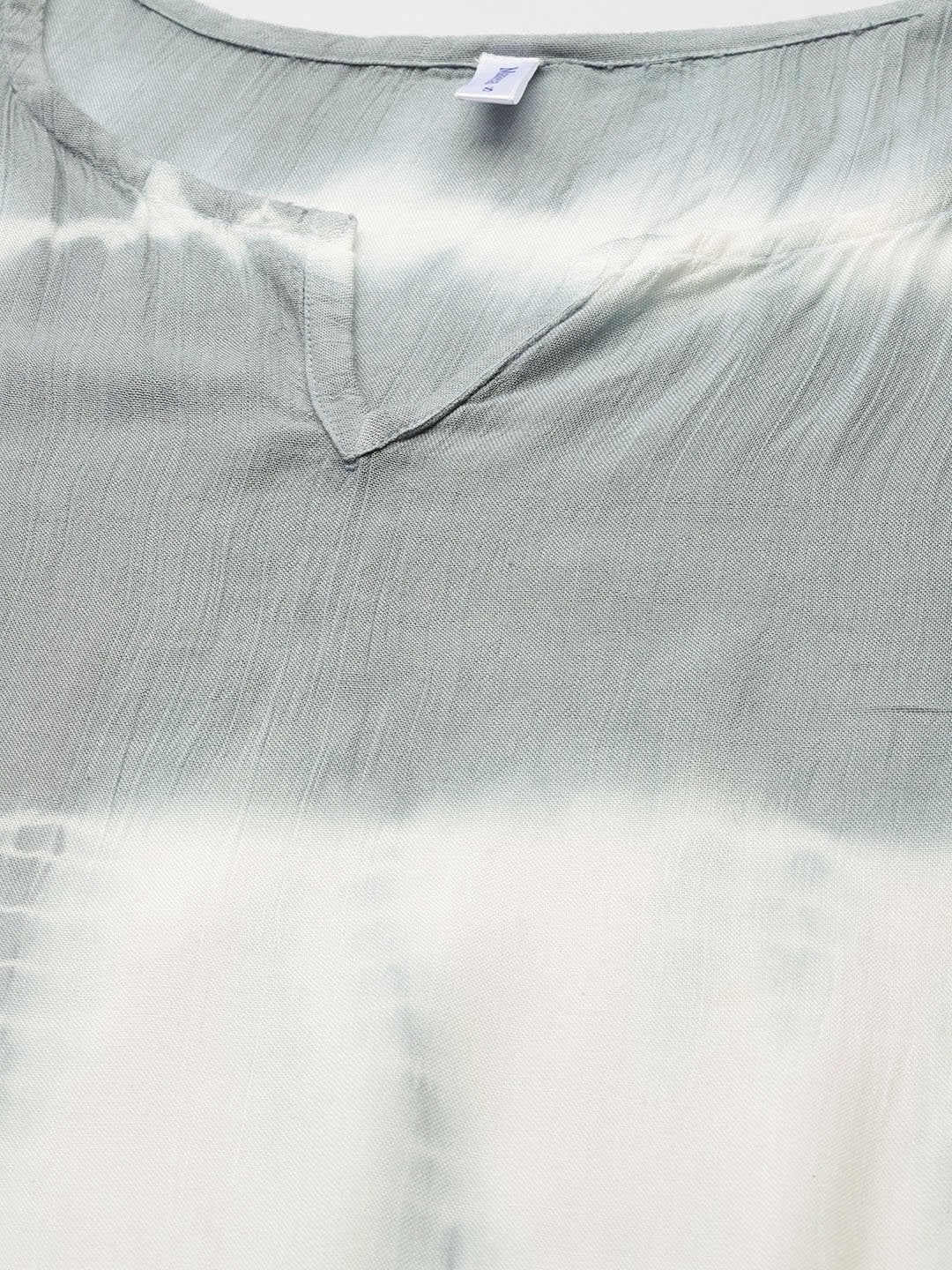 Women's Grey Tie-Dye Kaftan Kurta