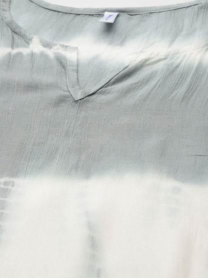 Women's Grey Tie-Dye Kaftan Kurta
