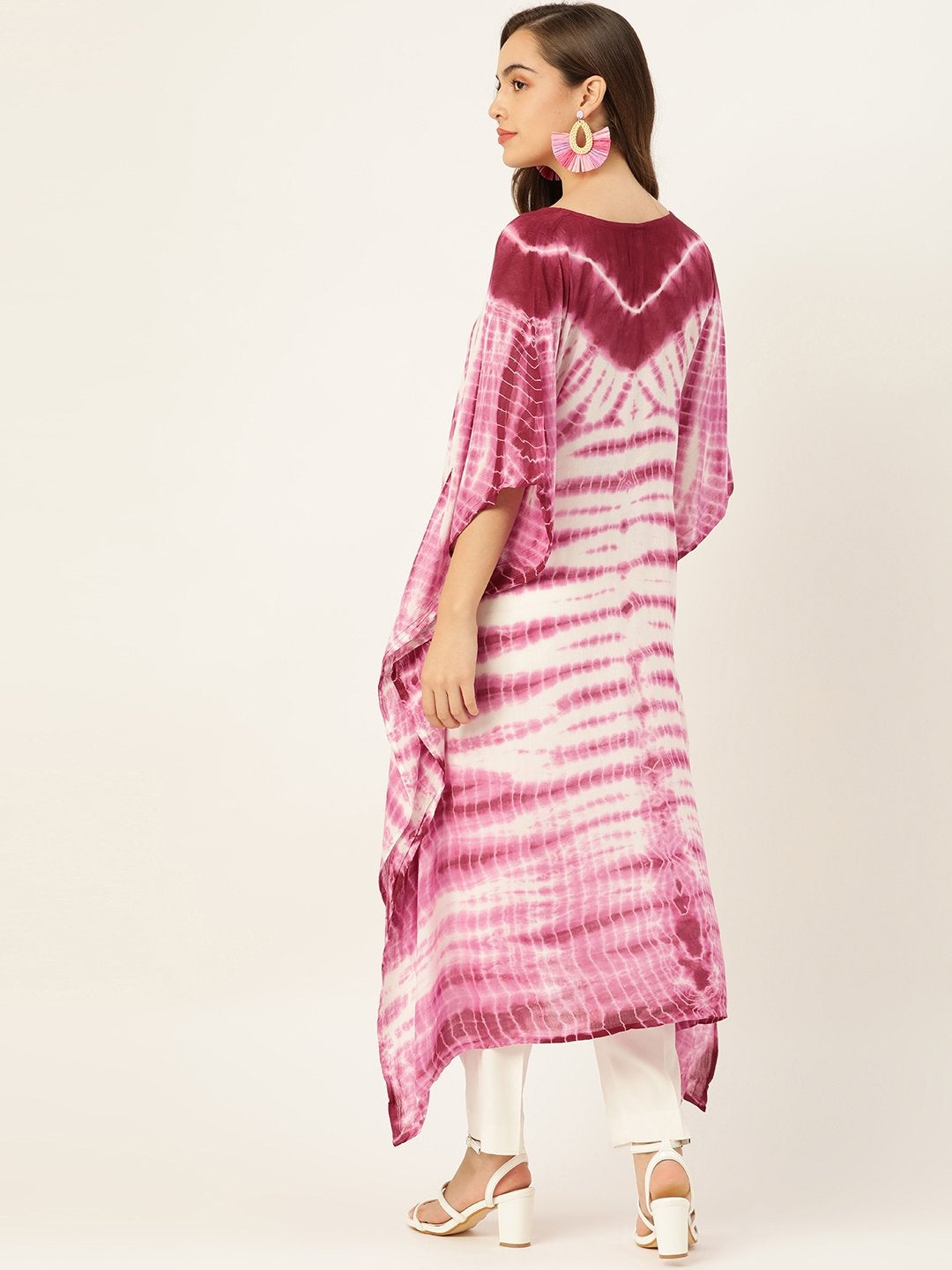 Women's Pink Tie-Dye Kaftan Kurta