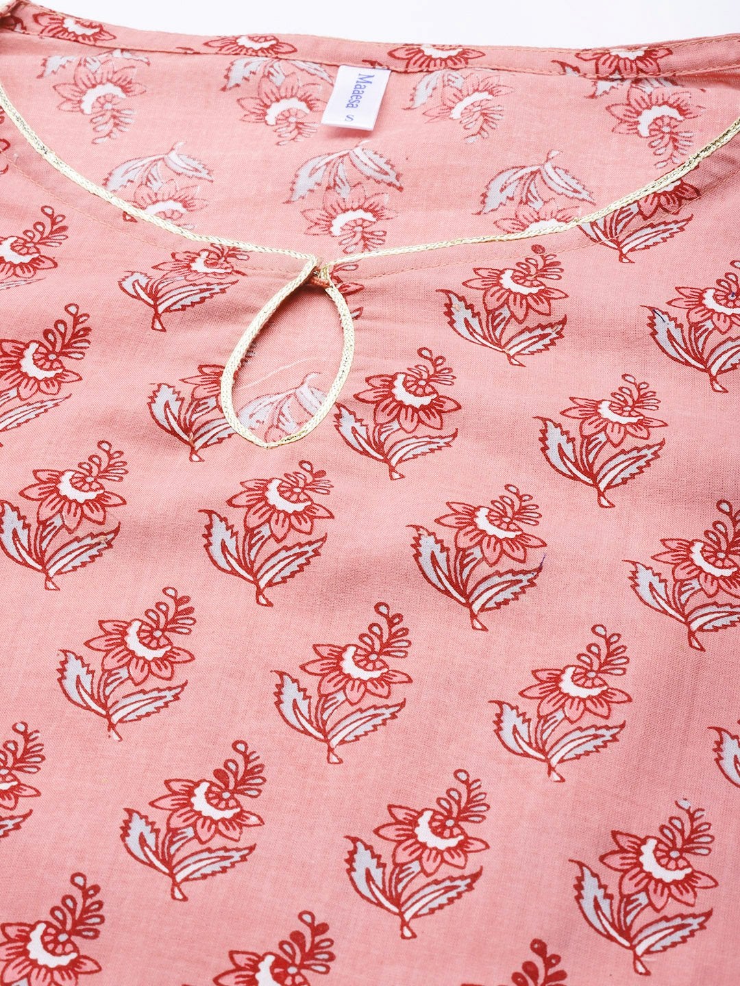 Women's Pink Printed Kurta With Dupatta & Trouser