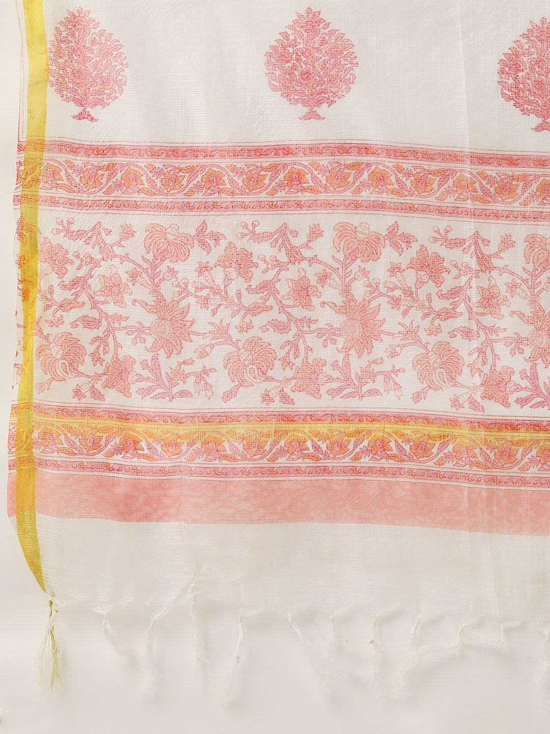 Women's Pink Printed Kurta With Dupatta & Trouser