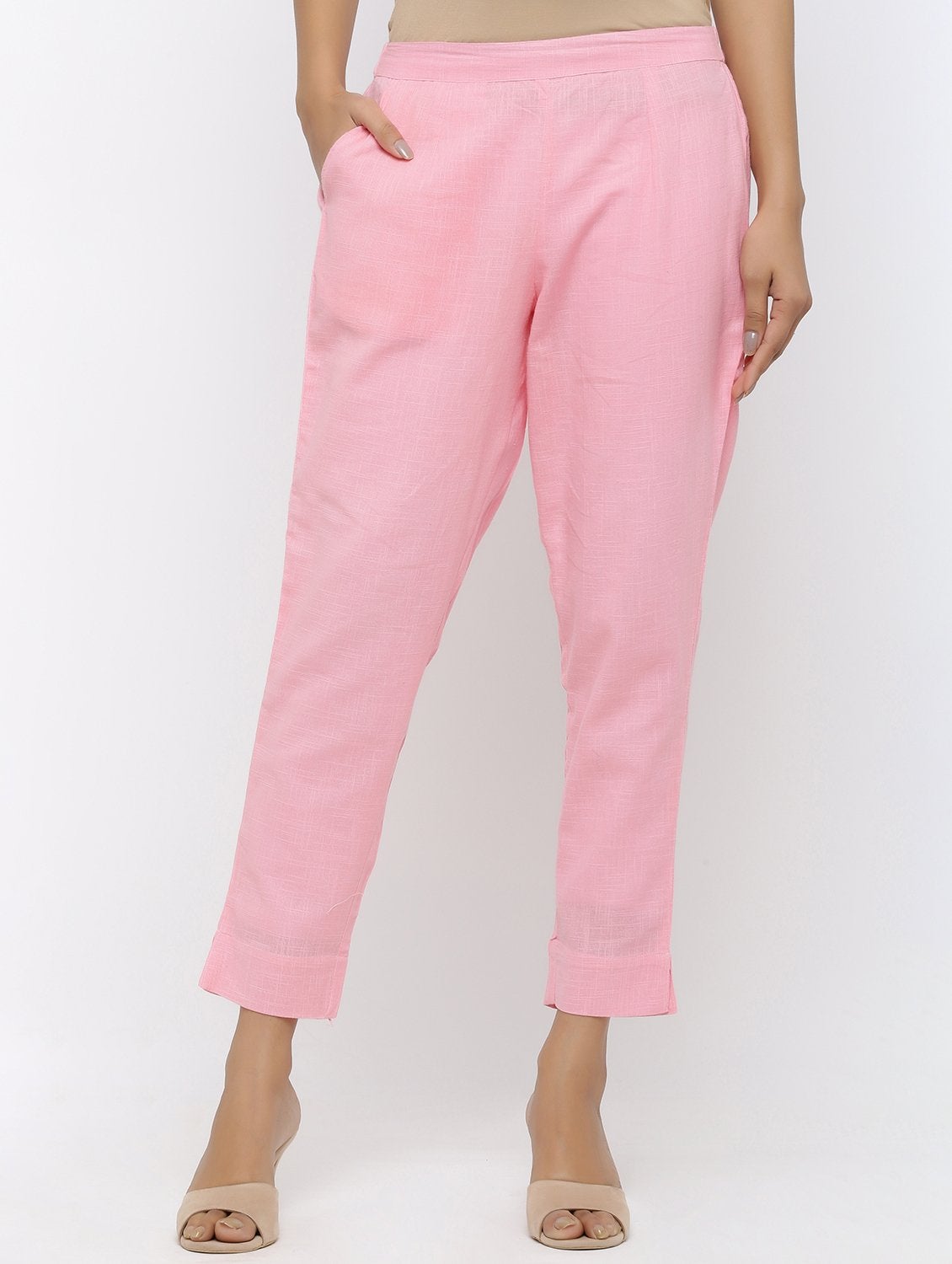 Women's Cotton Printed & Embroidered A-line Kurta Pant Set