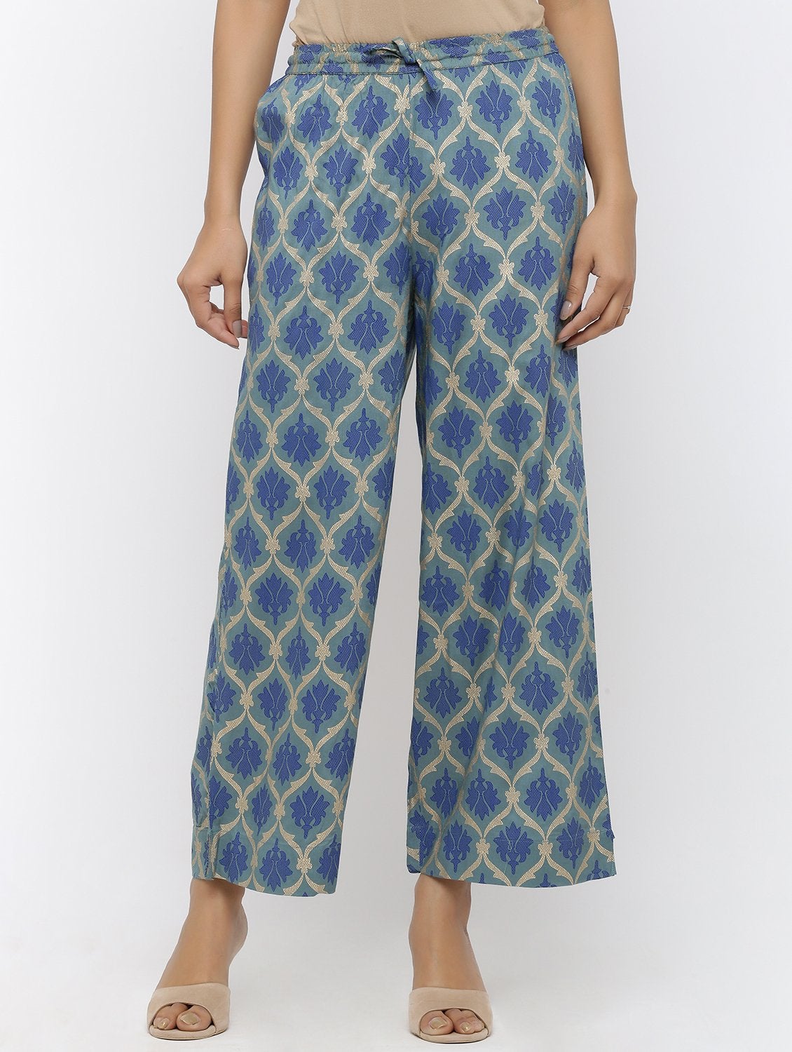 Women's Rayon Embroidery Straight Kurta Palazzo Set
