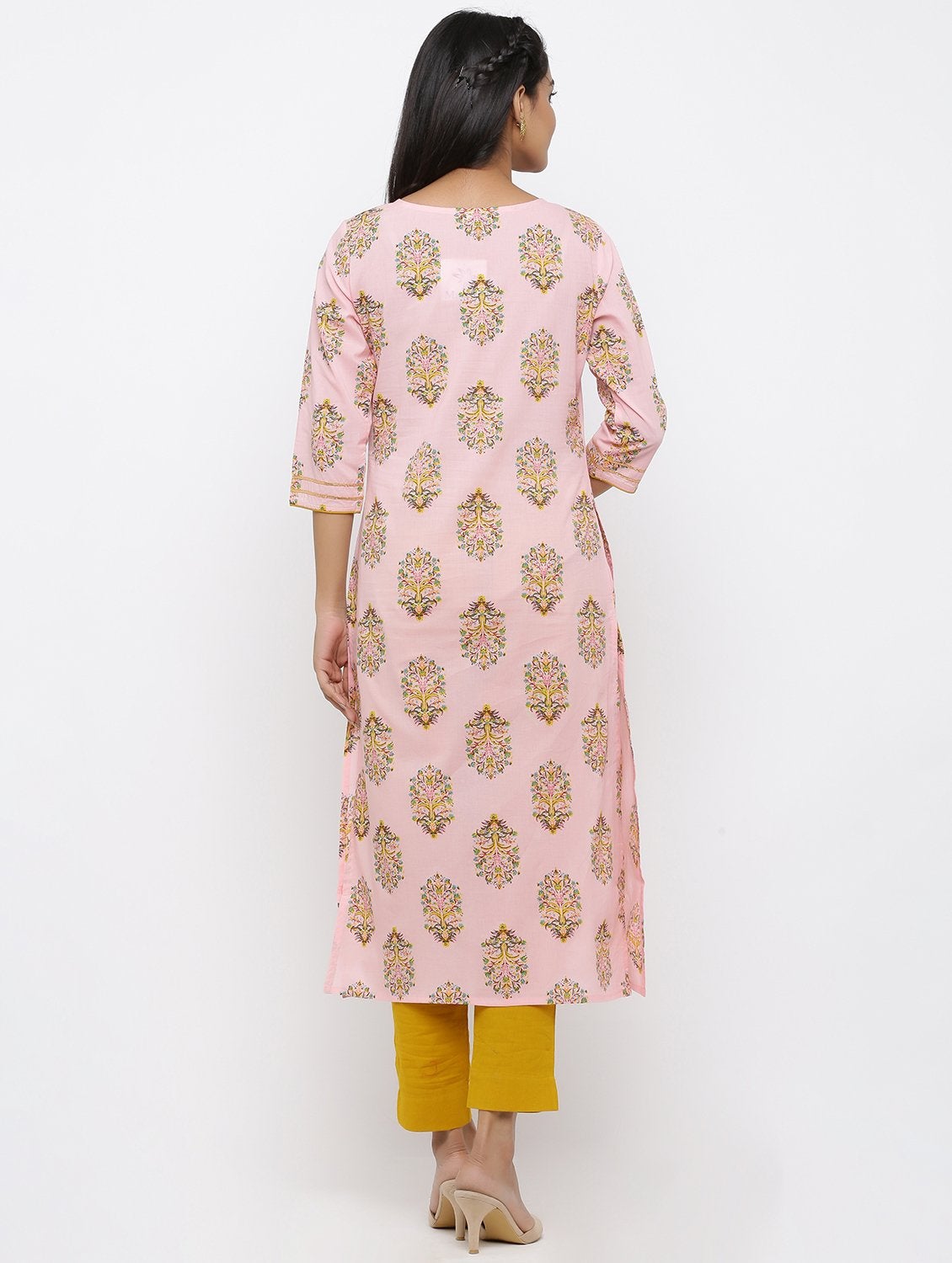 Women's Cotton Printed Straight Kurta Pant Set