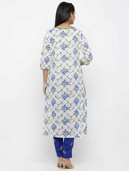 Women's Cotton Printed Straight Kurta Pant Set