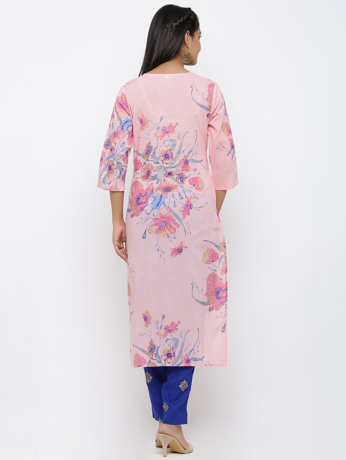 Women's Cotton Printed Straight Kurta Pant Set