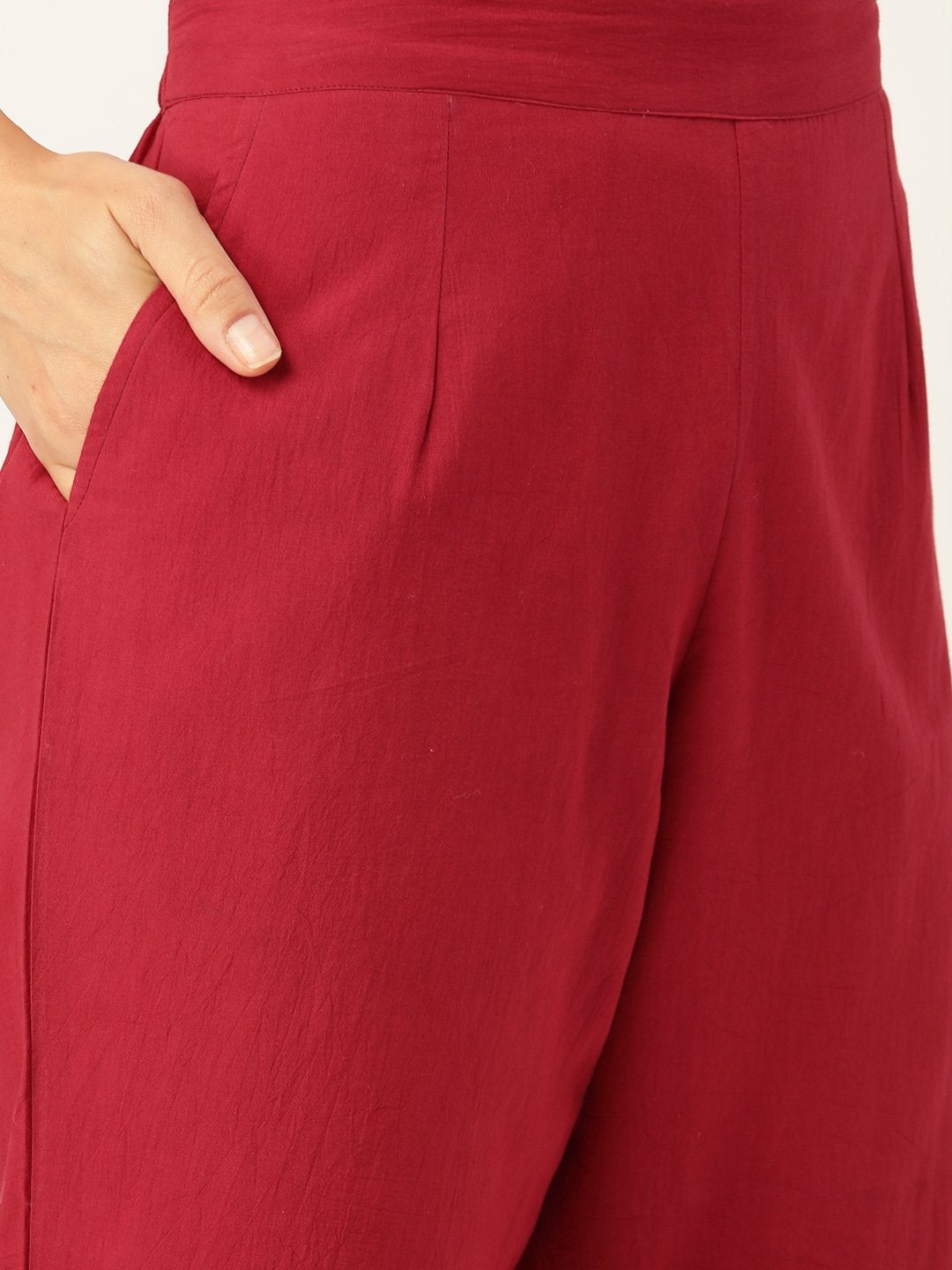 Women's Beige Chanderi Kurta With Trouser