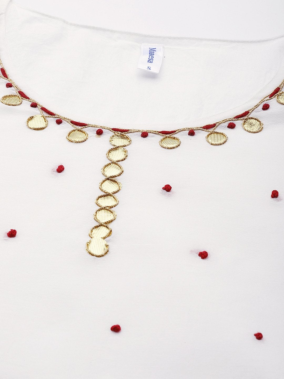 Women's White Chanderi Kurta With Trouser