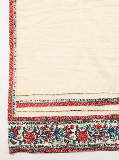 Women's Printed Flared Kurta Pant Dupatta Set