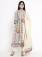 Women's Printed Flared Kurta Pant Dupatta Set
