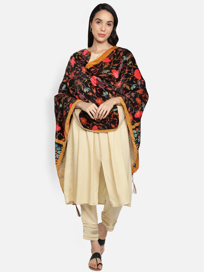 Women's Multicolored Polyster Velvet  Digital Printed Dupatta