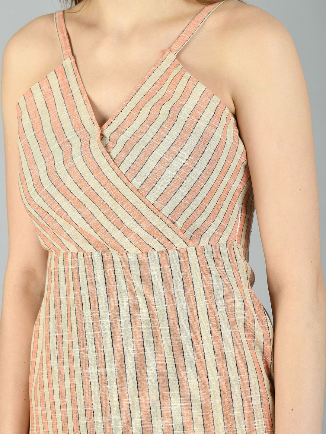 Women's Multi Cotton Solid Sleeveless V Neck Casual Dress