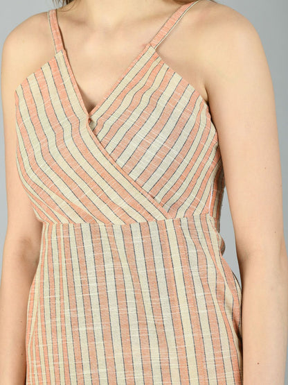 Women's Multi Cotton Solid Sleeveless V Neck Casual Dress