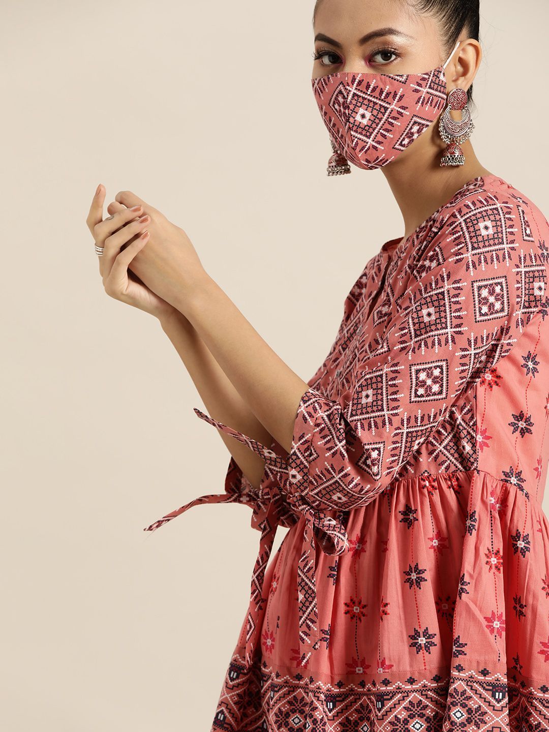 Women's Printed Flared Tunic Sharara Set