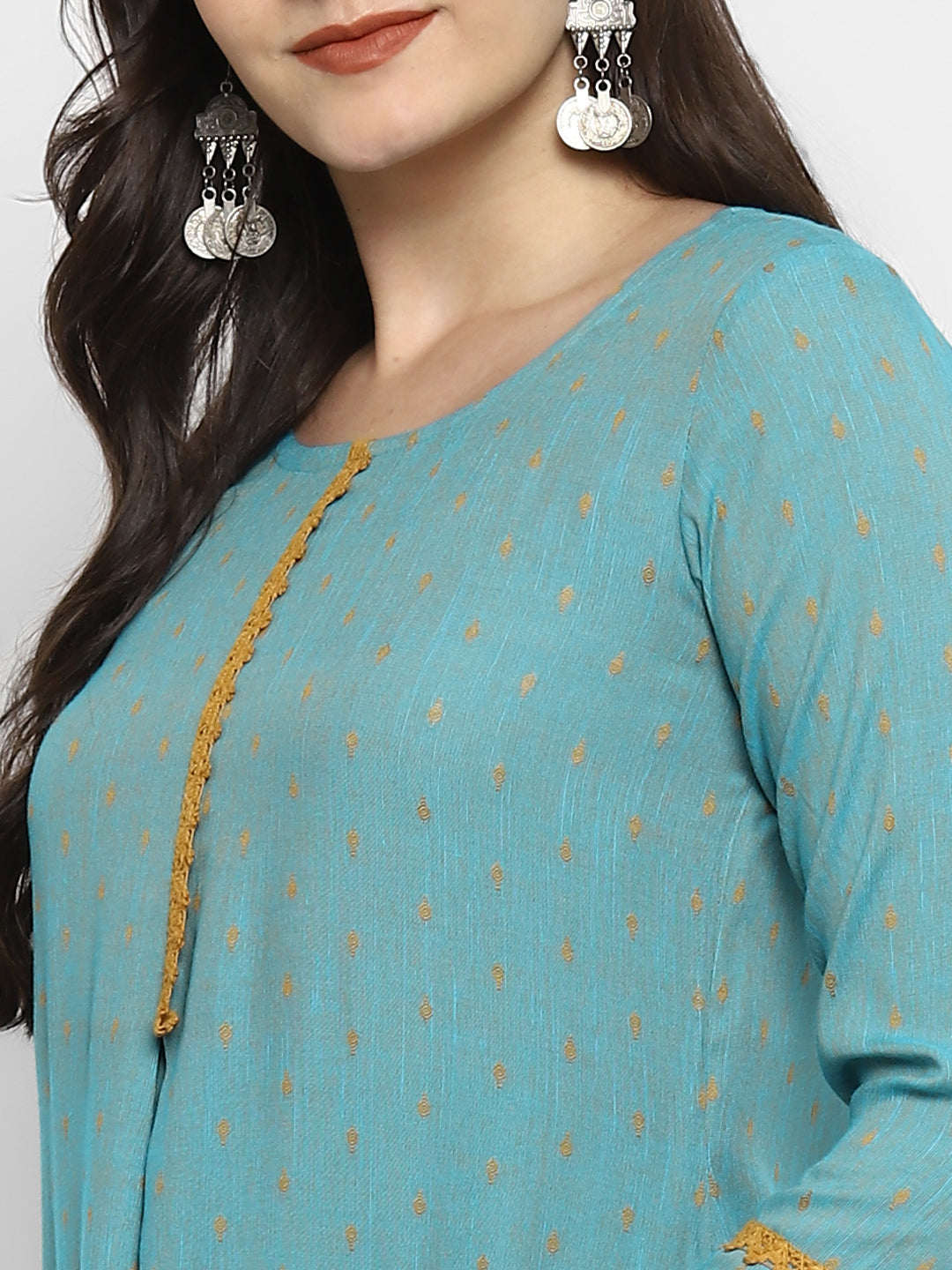 Women's Rama Color Viscose Blend Floral A-Line Self Design Kurta Pant Set