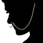 Gold Plated Green Kundan Nose Ring With Pearl Chain