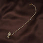 Kundan Studded Nose Pin With Pearl Chain