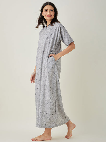Women's Grey Serenade Dobby Nightdress