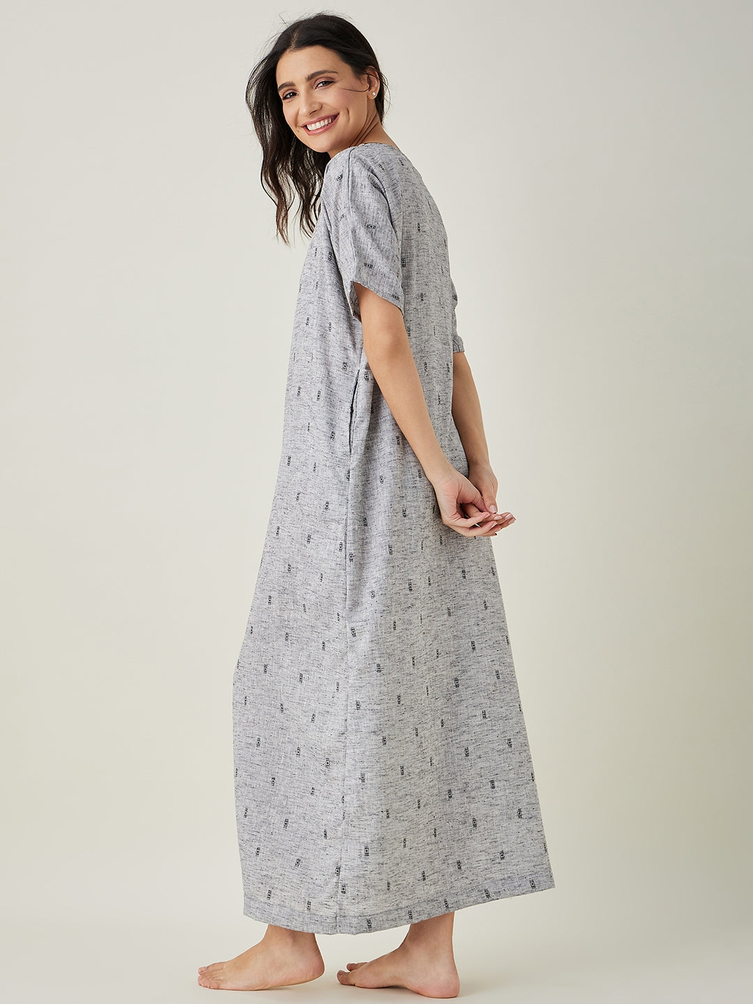 Women's Grey Serenade Dobby Nightdress