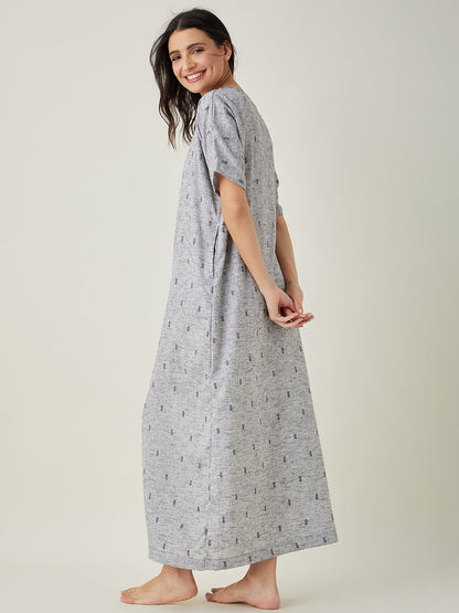 Women's Grey Serenade Dobby Nightdress