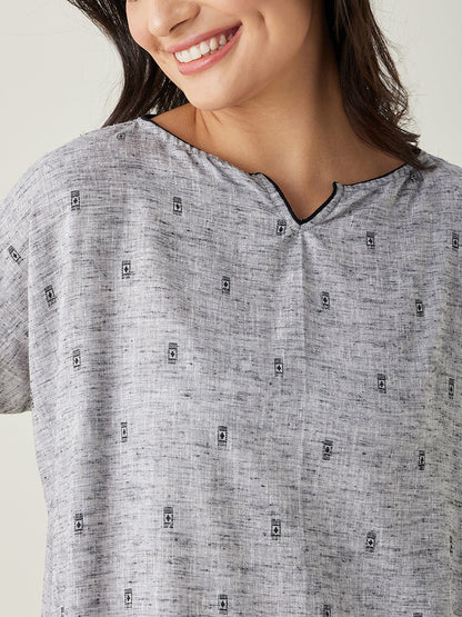 Women's Grey Serenade Dobby Nightdress