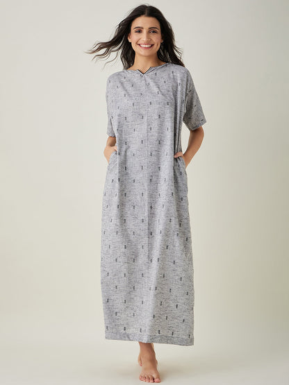 Women's Grey Serenade Dobby Nightdress
