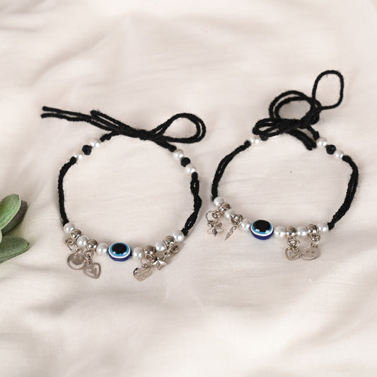 Women's Set of 2 Evil Eye Adjustable Anklet