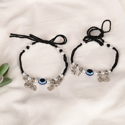 Women's Set of 2 Evil Eye Adjustable Anklet