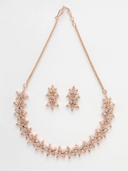 Women's gold plated CZ stone handcrafted jewellery set