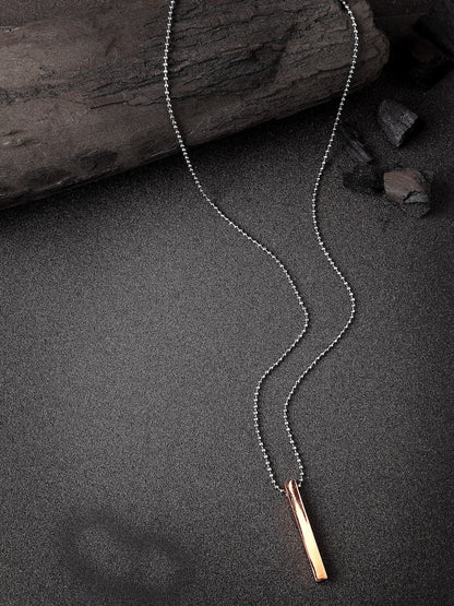 Men's copper plated geomatric pendent with chain