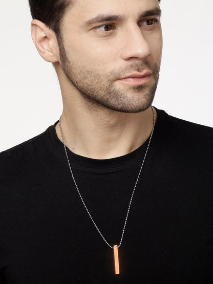 Men's copper plated geomatric pendent with chain