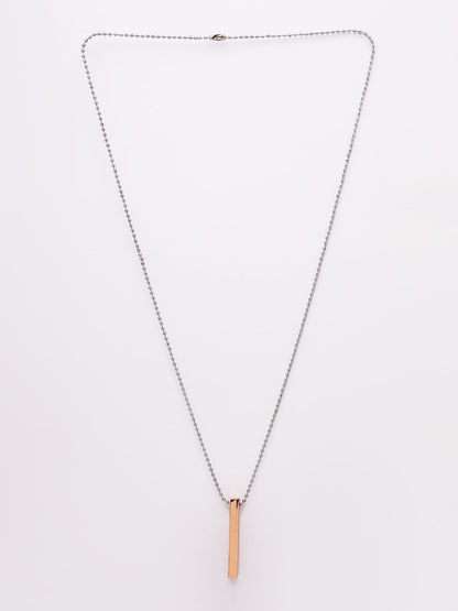 Men's copper plated geomatric pendent with chain