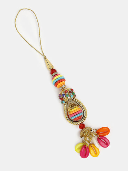 Set Of 2 Multicolor Artificial Beads Bhaiya Bhabhi Rakhi With Roli Chawal